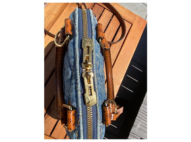 Louis Vuitton Alma BB in Denim Monogram Marrone Blu - vista 6