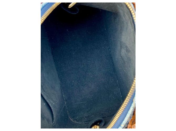 Louis Vuitton Alma BB in Denim Monogram Marrone Blu - vista 7