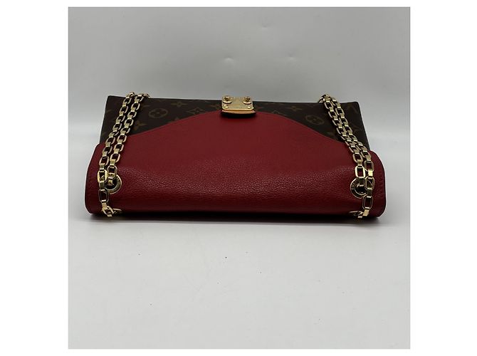 Louis Vuitton Pallas Chain Shoulder Monogram Canvas e Calfskin Large Marrone - vista 6
