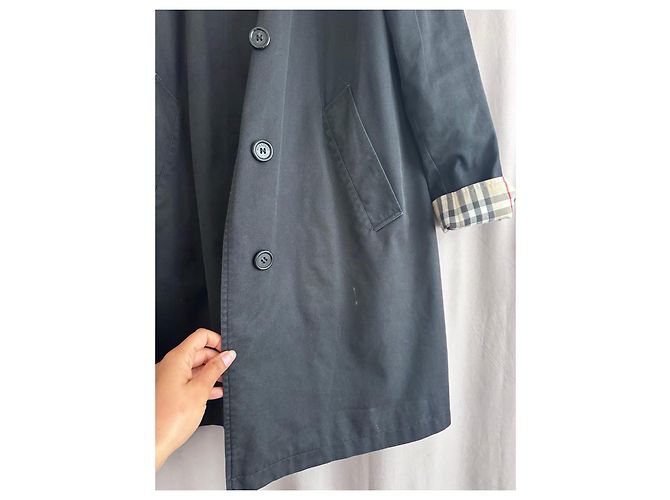 Impermeable Burberry Negro Forro Nova Check - vista 3