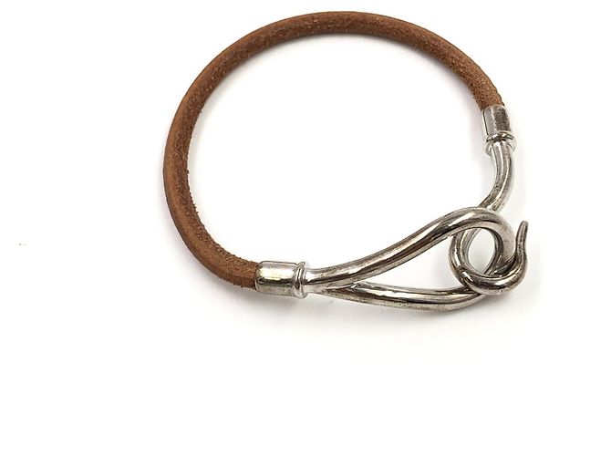 Hermès Hermes Jumbo Hook Pelle Intrecciata e Metallo small Marrone - vista 2
