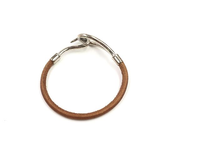 Hermès Hermes Jumbo Hook Pelle Intrecciata e Metallo small Marrone - vista 3