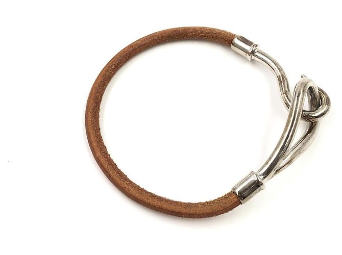 Hermès Hermes Jumbo Hook Pelle Intrecciata e Metallo small Marrone - vista 4