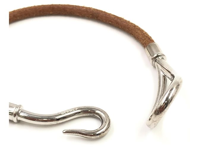 Hermès Hermes Jumbo Hook Pelle Intrecciata e Metallo small Marrone - vista 6