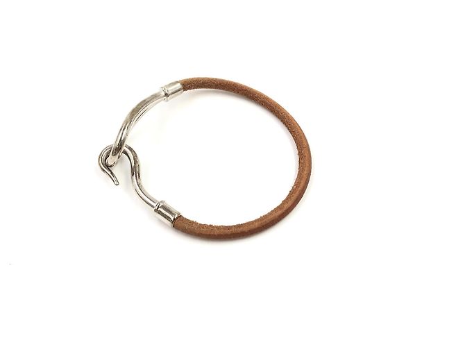 Hermès Hermes Jumbo Hook Pelle Intrecciata e Metallo small Marrone - vista 7