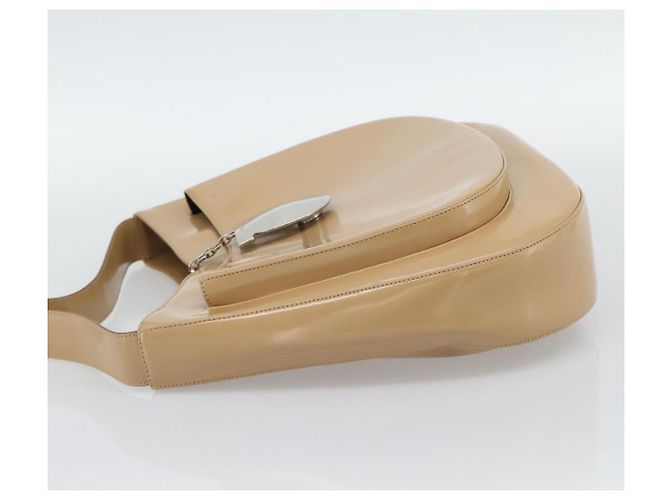 Salvatore Ferragamo Gancini in pelle lucida Beige - vista 3