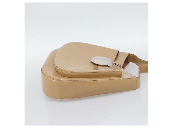 Salvatore Ferragamo Gancini in pelle lucida Beige - vista 4