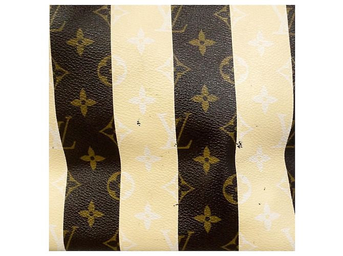 Borsa Tote Louis Vuitton Monogram Rayures Neverfull MM Marrone - vista 11