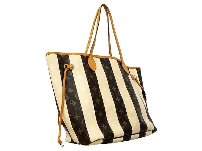Borsa Tote Louis Vuitton Monogram Rayures Neverfull MM Marrone - vista 2