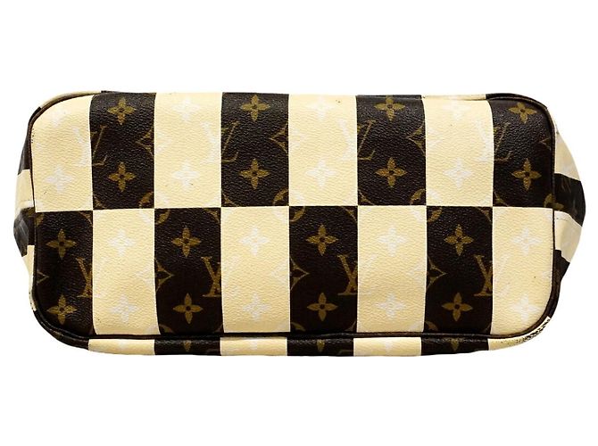 Borsa Tote Louis Vuitton Monogram Rayures Neverfull MM Marrone - vista 3