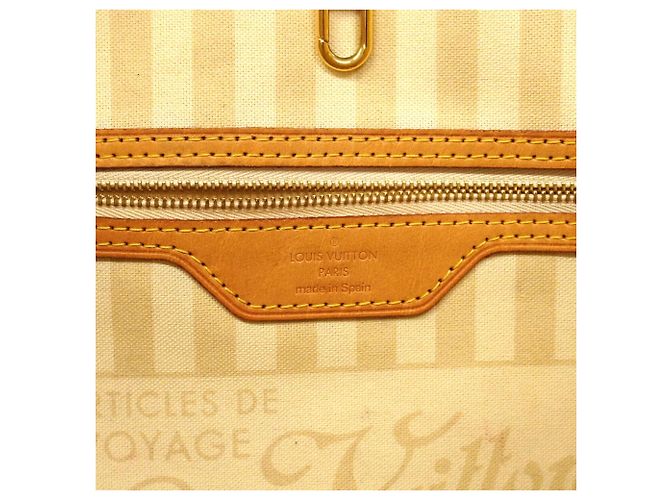 Borsa Tote Louis Vuitton Monogram Rayures Neverfull MM Marrone - vista 5