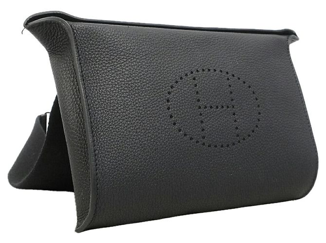 Hermès Borsa a Spalla Hermes Videpoche Togo Black W Stamp Donna Nero - vista 2