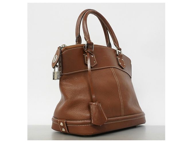 Borsa Louis Vuitton Suhali Lockit PM Marrone - vista 2