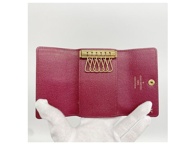 Portachiavi Louis Vuitton Marrone e Fuchsia Fuschia - vista 3