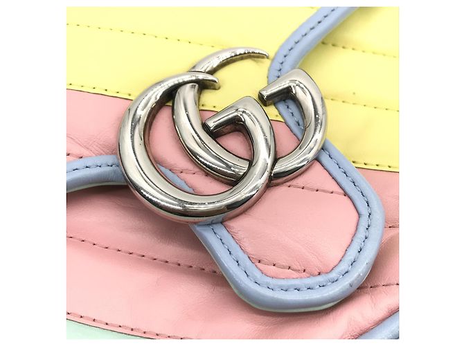 Mini borsa Gucci GG Marmont Top Handle Flap Diagonal Quilted Leather Multicolore - vista 7