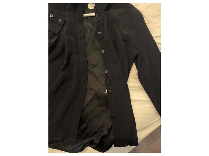 Chanel Uniform Camicia in seta nera Nero - vista 3