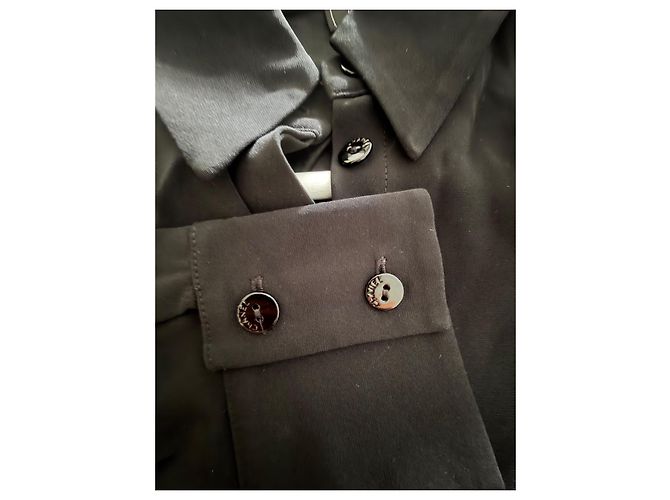 Chanel Uniform Camicia in seta nera Nero - vista 4