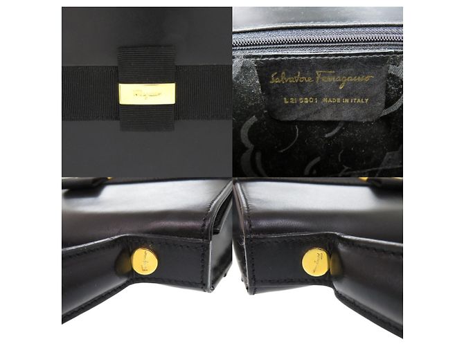 Borsa Salvatore Ferragamo One-Handle Vara Ribbon Nero - vista 8
