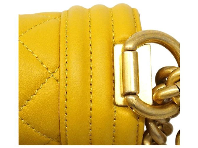 Chanel Boy Chain Schultertasche Gelb - Ansicht 10
