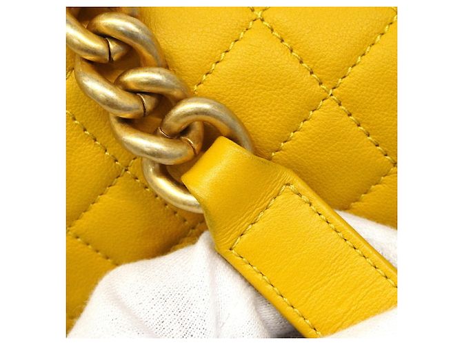 Chanel Boy Chain Schultertasche Gelb - Ansicht 8