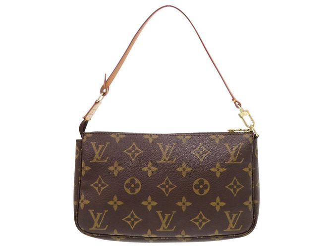 Borsa Louis Vuitton Pochette Accessoires Monogram Marrone Monogramma - vista 2