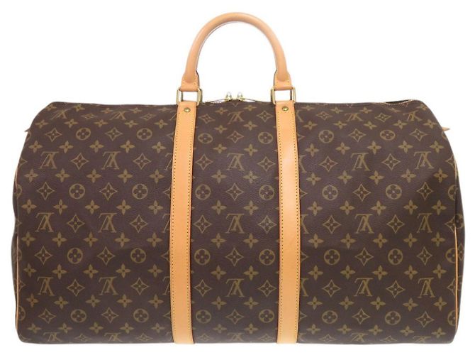 Borsa Boston Louis Vuitton Keepall 55 Monogram Marrone Monogramma - vista 2