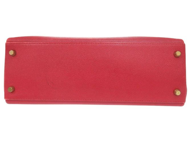 Hermès Borsa Hermes Kelly 32 in Rouge Vif e Vert Rosso Verde chiaro - vista 3