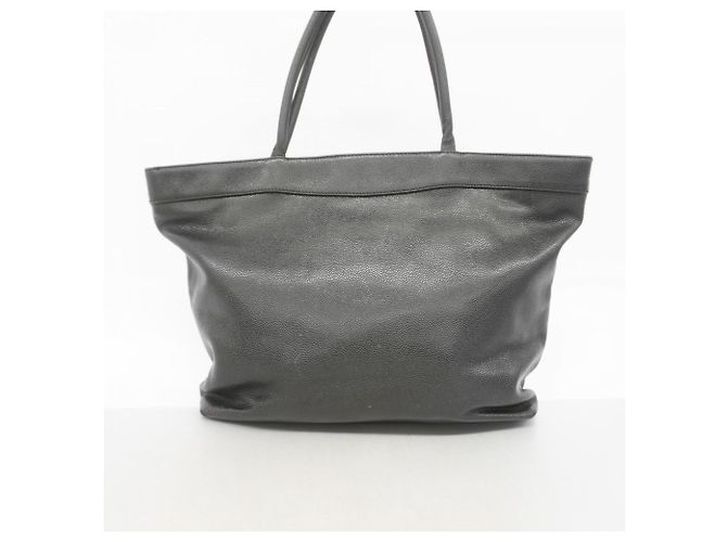 Borsa Tote Chanel in pelle di vitello martellata nera Nero - vista 12