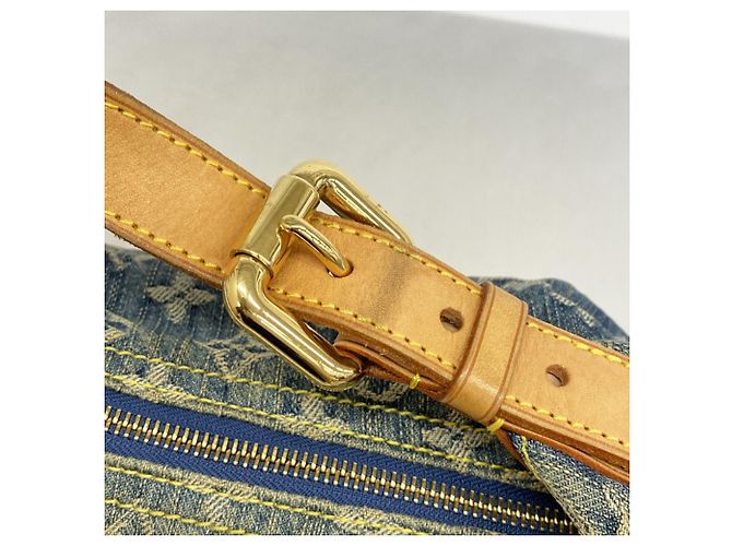 Borsa Louis Vuitton Monogram Denim Baggy PM Blu - vista 11