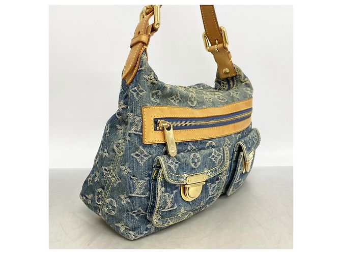 Borsa Louis Vuitton Monogram Denim Baggy PM Blu - vista 2