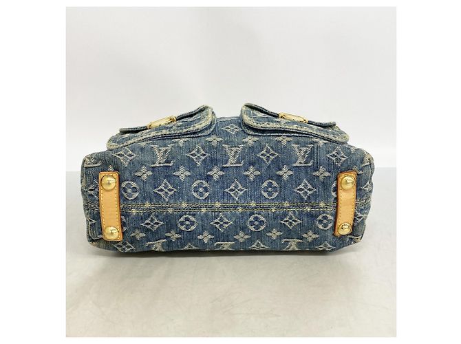 Borsa Louis Vuitton Monogram Denim Baggy PM Blu - vista 3