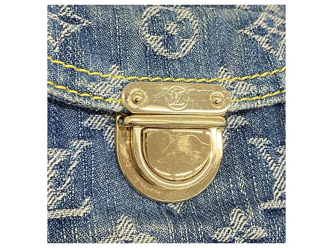 Borsa Louis Vuitton Monogram Denim Baggy PM Blu - vista 9
