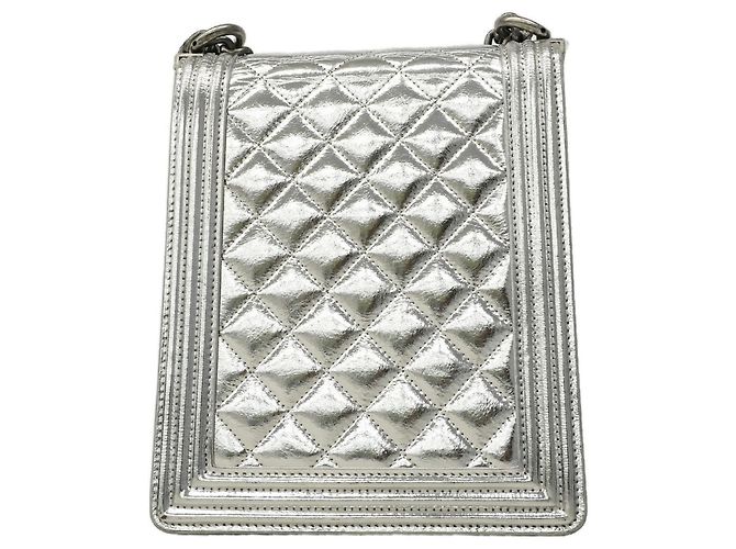 Borsa a Spalla Chanel Boy Chain Argento - vista 12