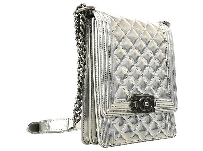 Borsa a Spalla Chanel Boy Chain Argento - vista 2