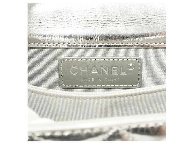 Borsa a Spalla Chanel Boy Chain Argento - vista 5