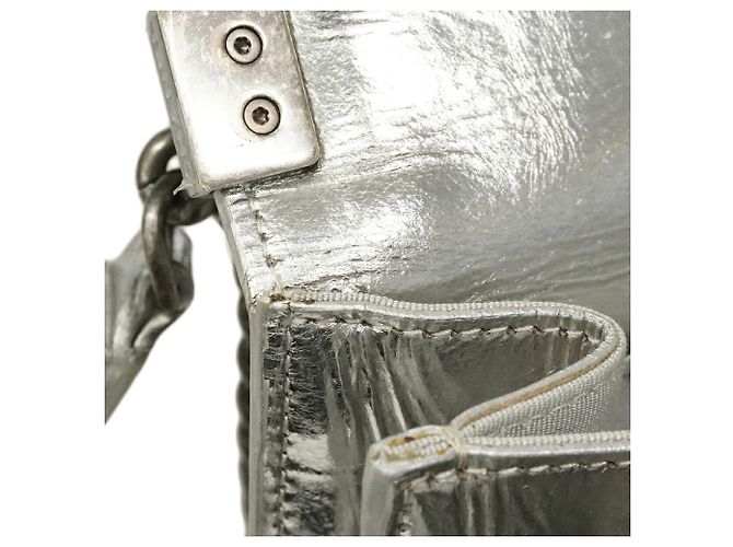 Borsa a Spalla Chanel Boy Chain Argento - vista 9