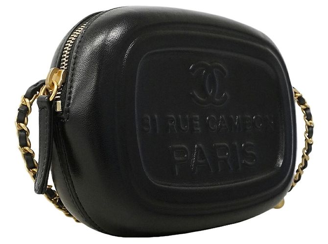 Bolsa de ombro Chanel em pele de cordeiro preta Preto - vista 2