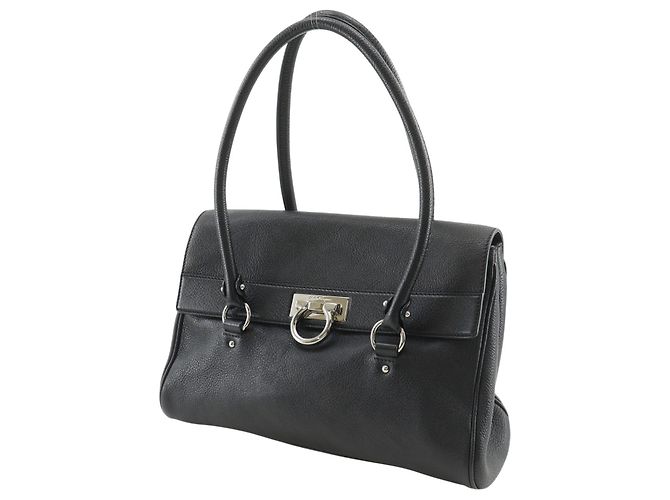 Borsa Salvatore Ferragamo Gancini in pelle Medium Nero - vista 3