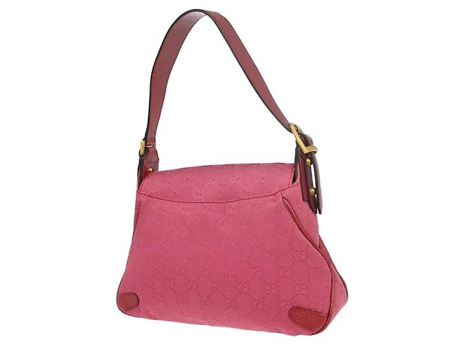 Gucci Horsebit Web Flap GG Canvas and leather Mini Rosa - vista 2