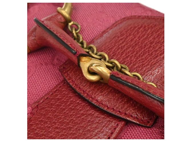 Gucci Horsebit Web Flap GG Canvas and leather Mini Rosa - vista 6