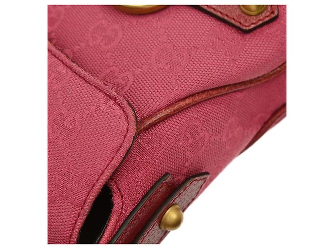 Gucci Horsebit Web Flap GG Canvas and leather Mini Rosa - vista 7