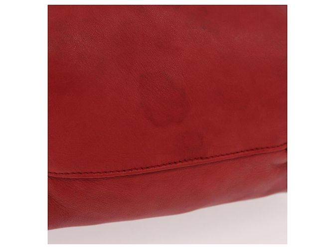 Saint Laurent Teddy Bucket Leather Small Rosso - vista 6