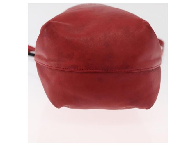 Saint Laurent Teddy Bucket Leather Small Rosso - vista 7