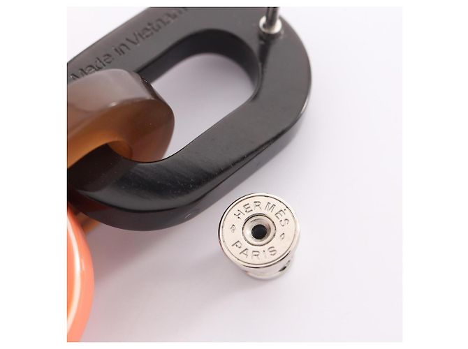 Hermès Hermes Chaine d'Ancre Ohrringe Braun Mehrfarben Orange - Ansicht 3