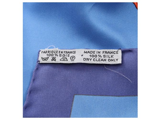Silk In Hermès Sciarpa Hermes Carre 90 Brise de Charme Blu Multicolore - vista 3