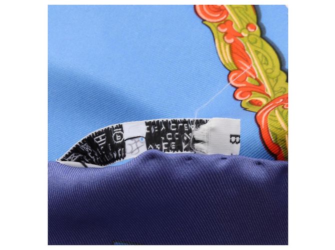 Silk In Hermès Sciarpa Hermes Carre 90 Brise de Charme Blu Multicolore - vista 4