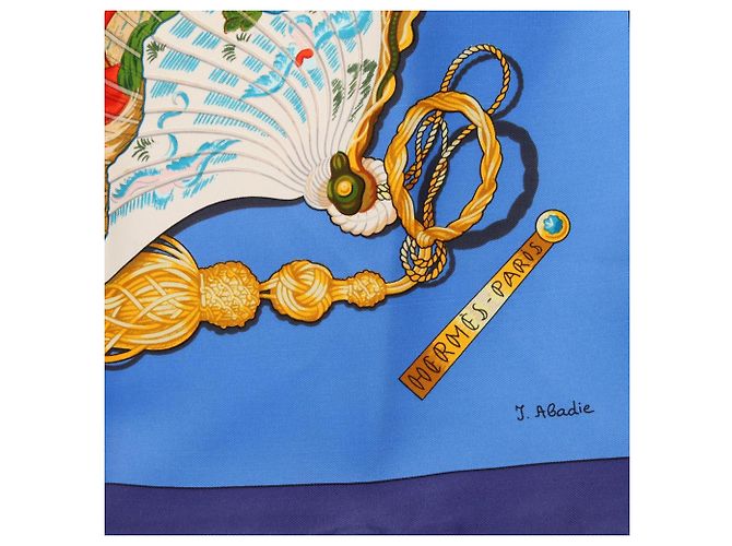 Silk In Hermès Sciarpa Hermes Carre 90 Brise de Charme Blu Multicolore - vista 6