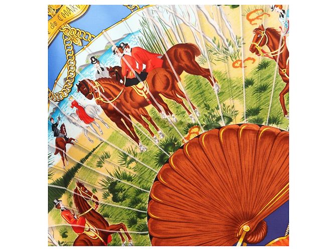 Silk In Hermès Sciarpa Hermes Carre 90 Brise de Charme Blu Multicolore - vista 7