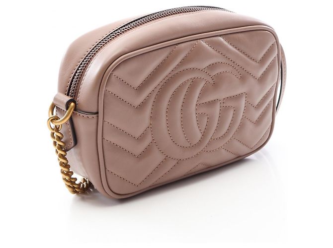 Mini borsa trapuntata Gucci GG Marmont Beige - vista 2