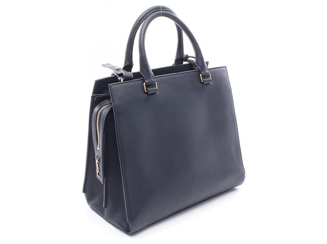 Borsa a mano in pelle blu navy Yves Saint Laurent - vista 2